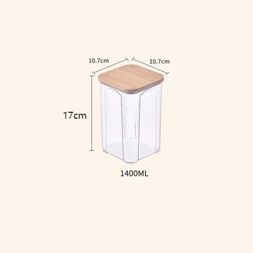 Airtight Plastic Food Storage Container with Bamboo Lid