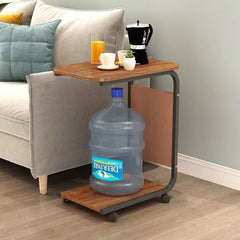 Double-Layer Wheeled Bedside Table for Modern Small Spaces
