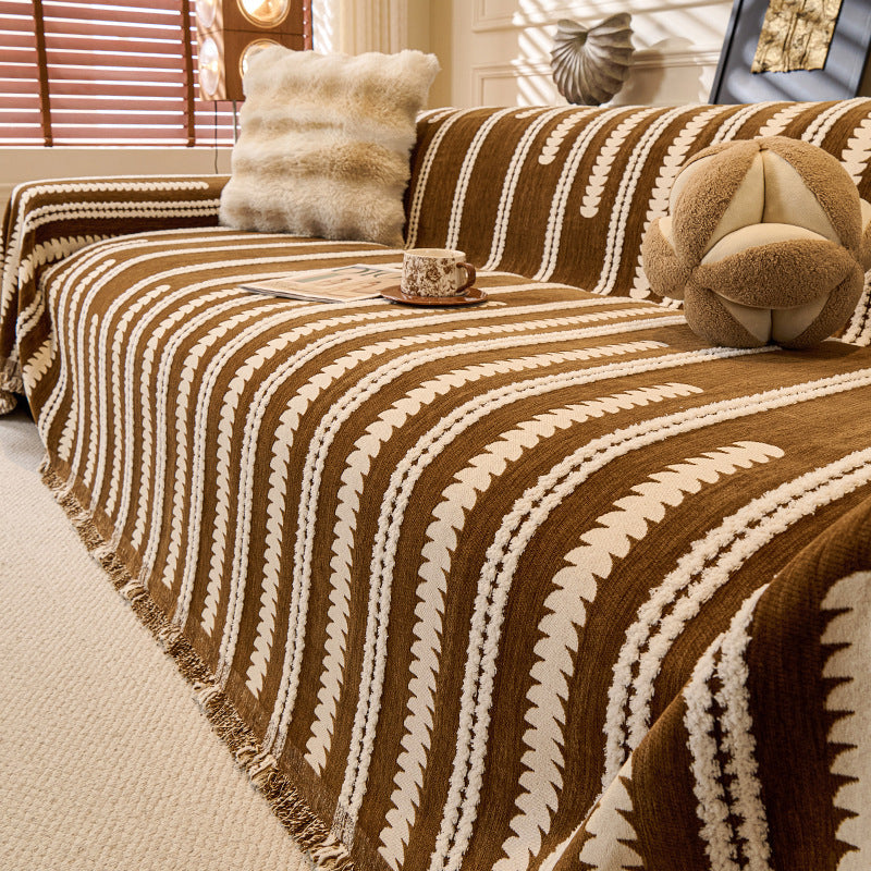 Brown Elegance Chenille Sofa Cover : EM-SC-47
