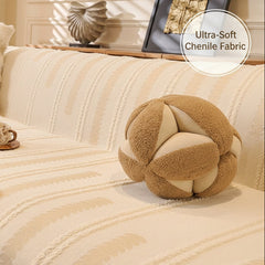Beige Elegance Chenille Sofa Cover : EM-SC-47