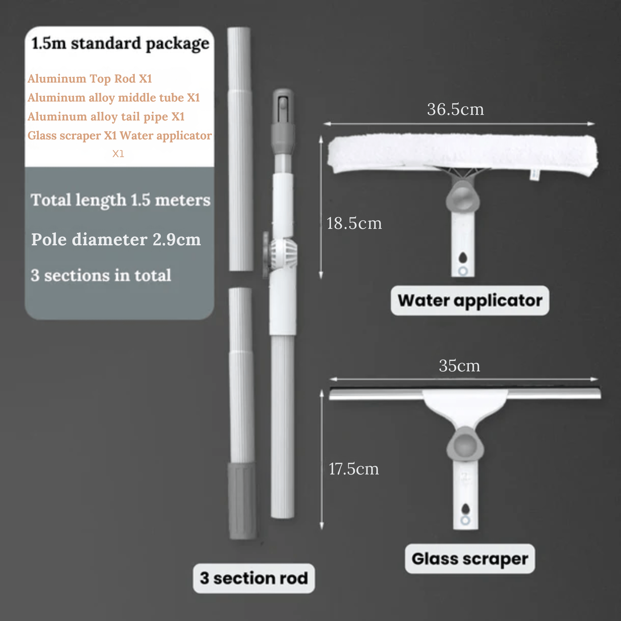 Flexi Clean Double-Sided Glass  Scraper