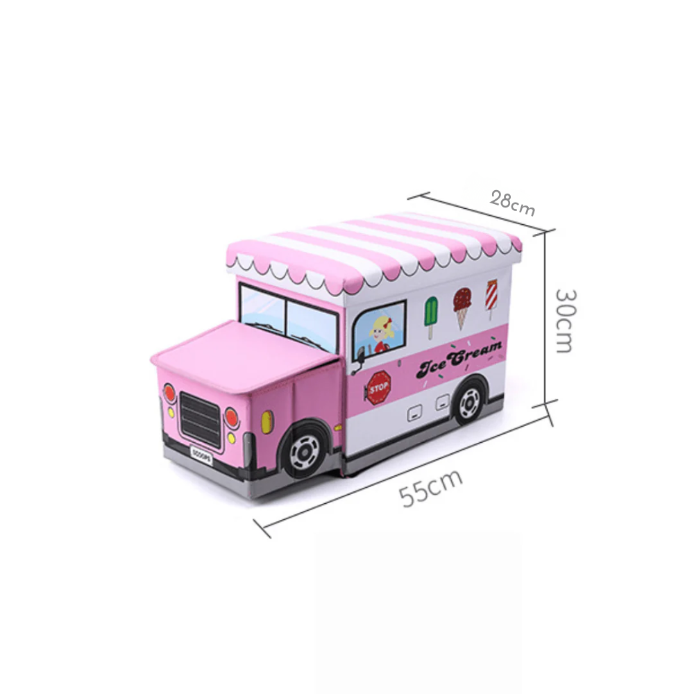 Bus-Shaped Kid's Toy Storage Box