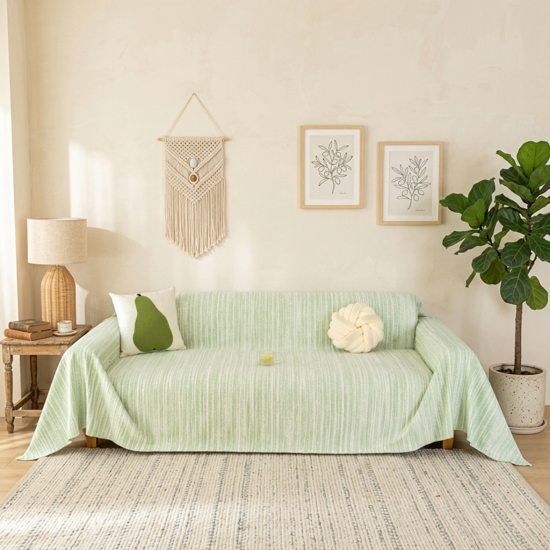 Elegance Chenille Green Sofa Cover : EM-SC-40