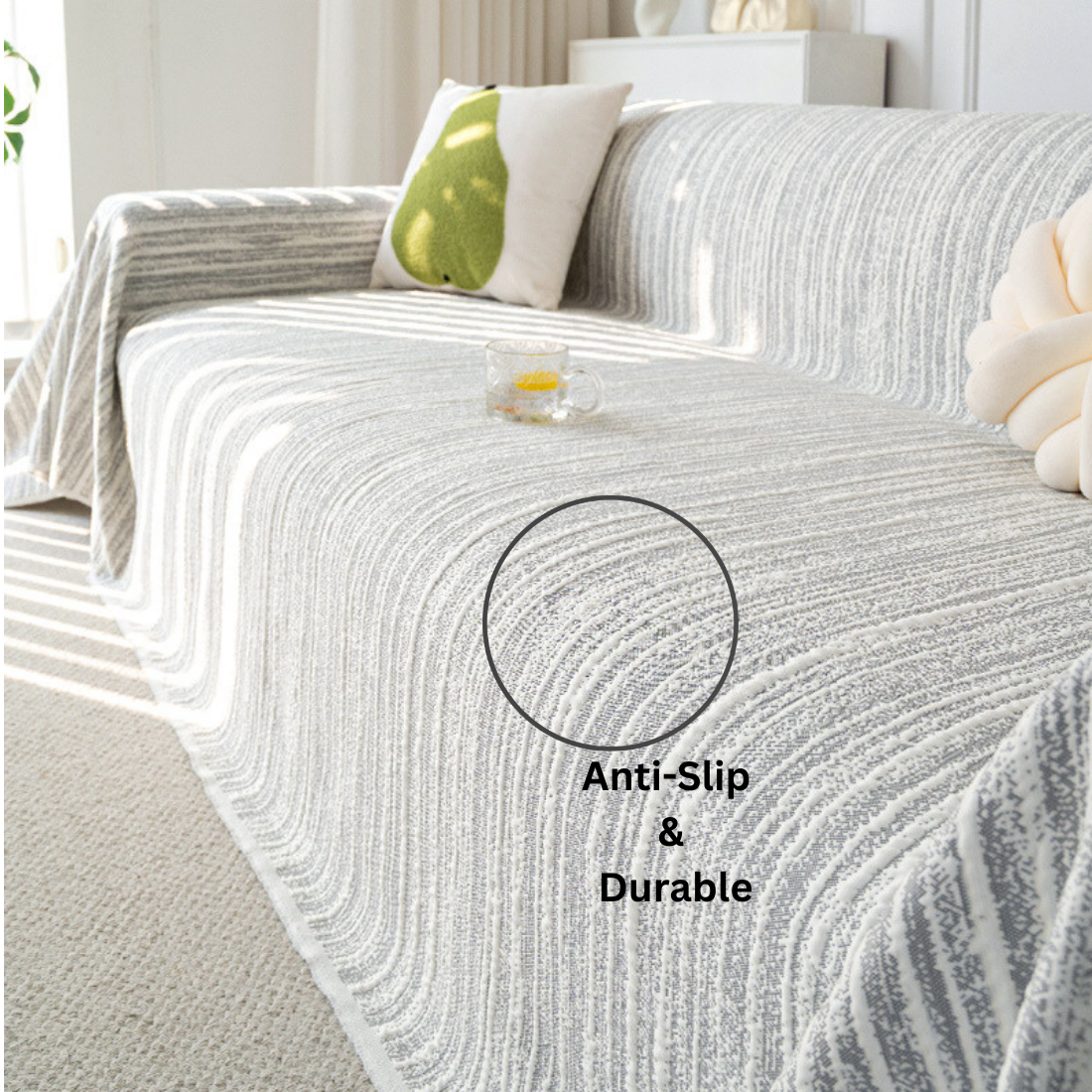 Elegance Chenille Grey Sofa Cover : EM-SC-40