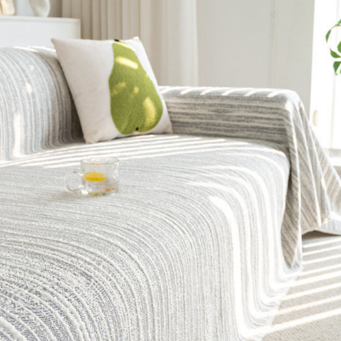 Elegance Chenille Grey Sofa Cover : EM-SC-40