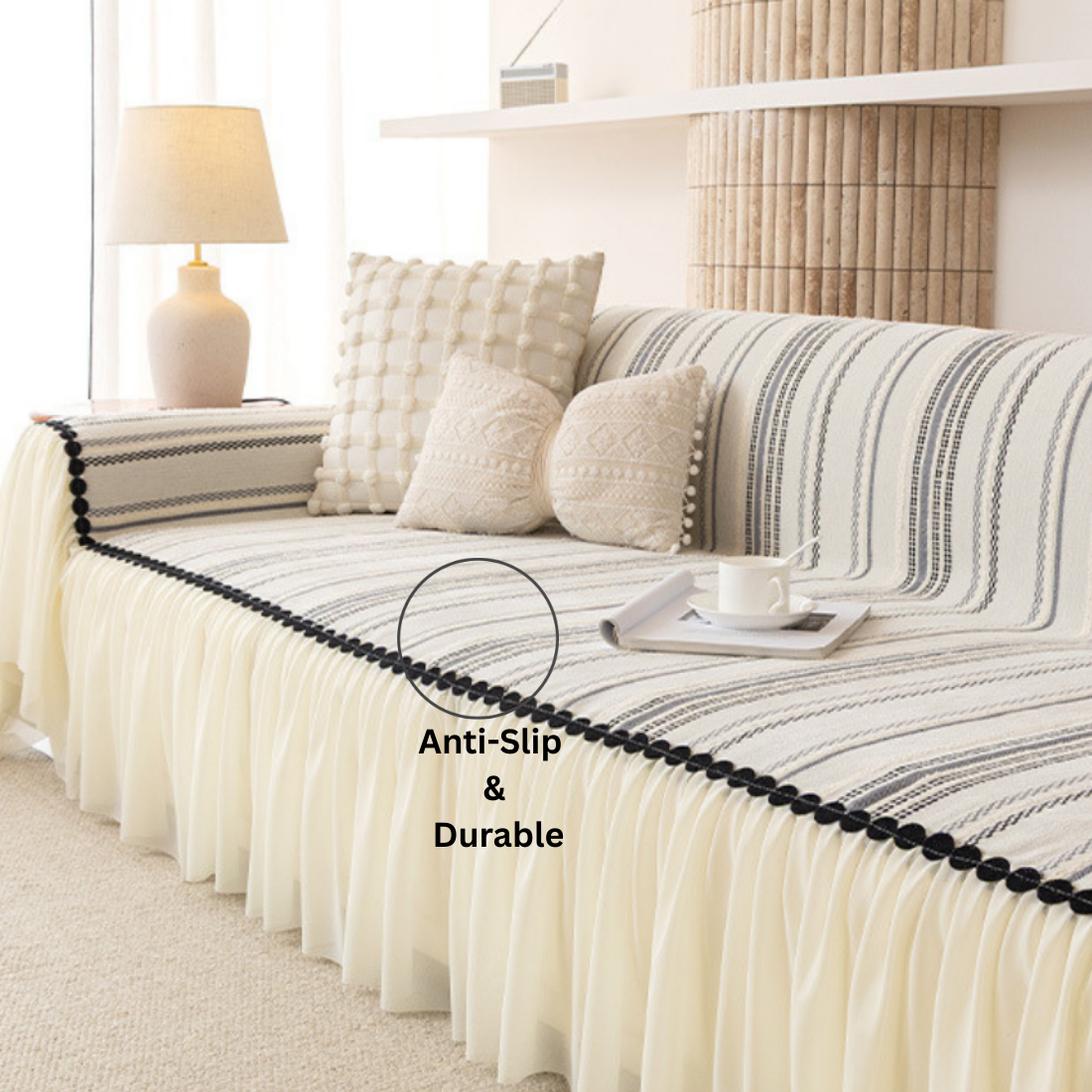 Elegance Chenille Grey Sofa Cover : EM-SC-42