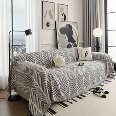 Elegance Chenille Grey Sofa Cover : EM-SC-41