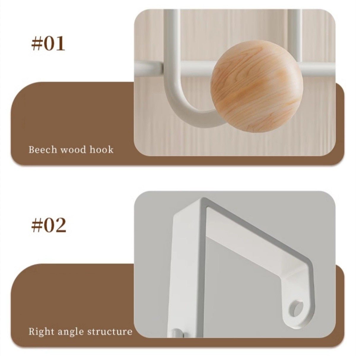 Dual-Layer Over-the-Door Rack with 8 Hooks