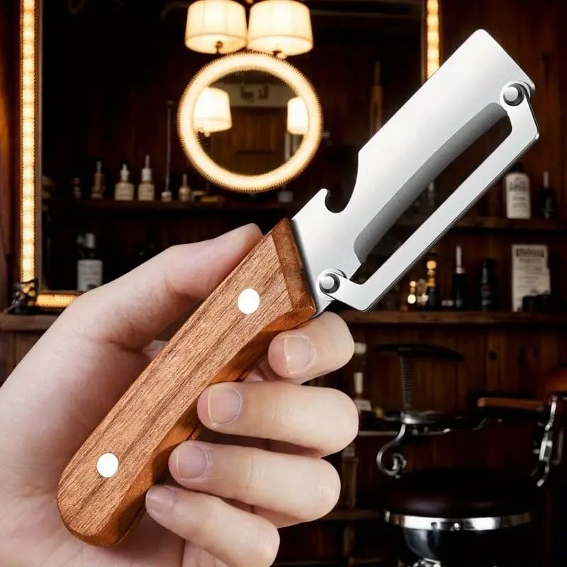 2-in-1 Stainless Steel Kitchen Peeler with Wooden Handle