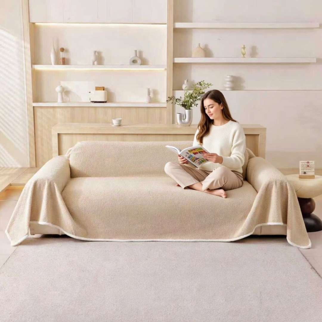 Coffee Elegance Chenille Sofa Cover : EM-SC-44