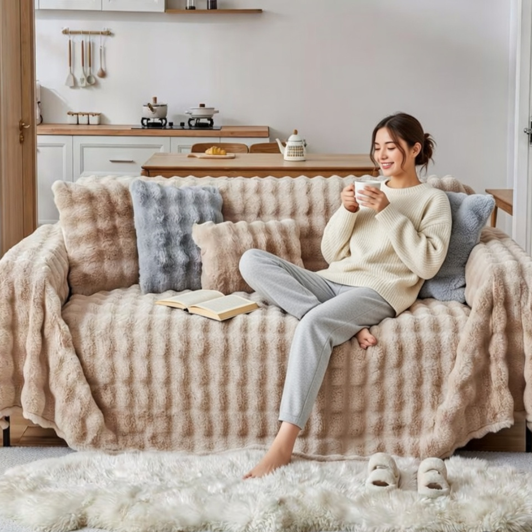 Coffee Elegance Chenille Sofa Cover : EM-SC-43