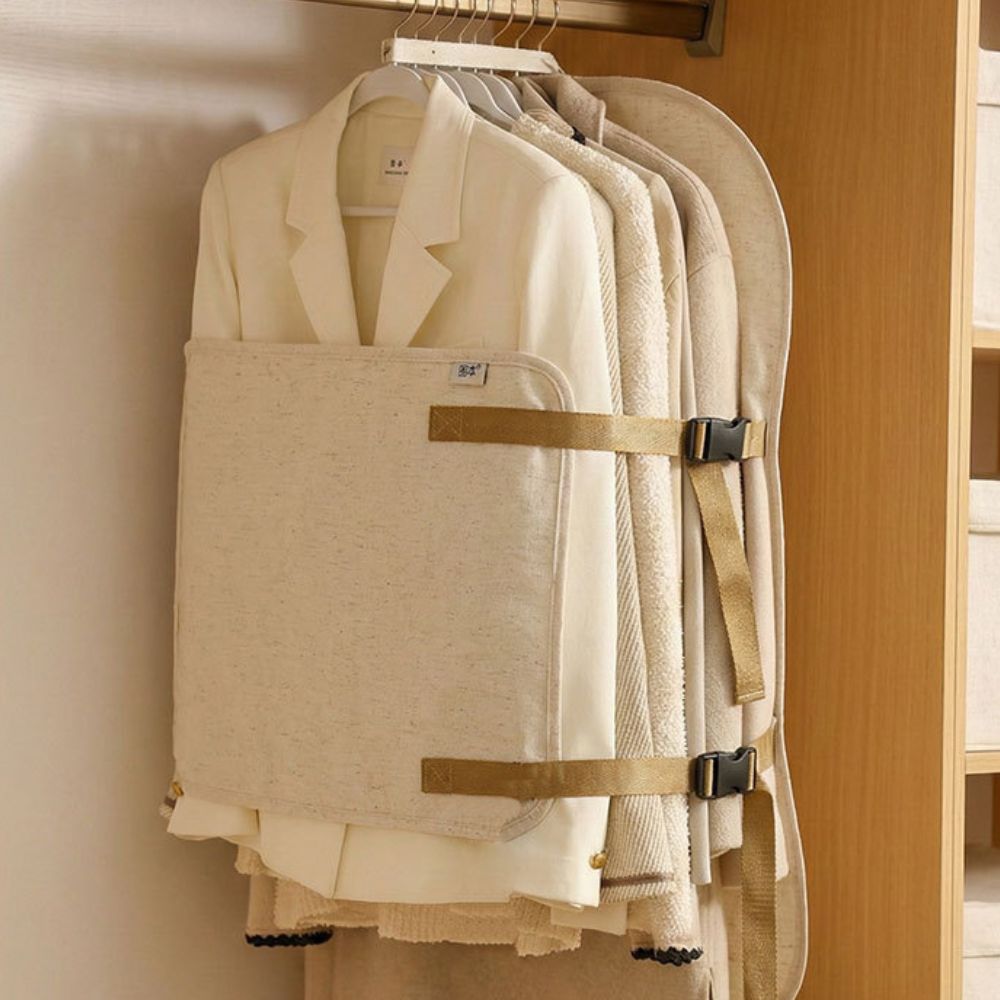 Dustproof Cotton Linen Wardrobe Compression Organizer