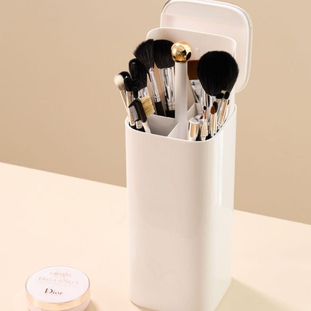 Automatic Lifting Makeup Brush Bucket with Lid