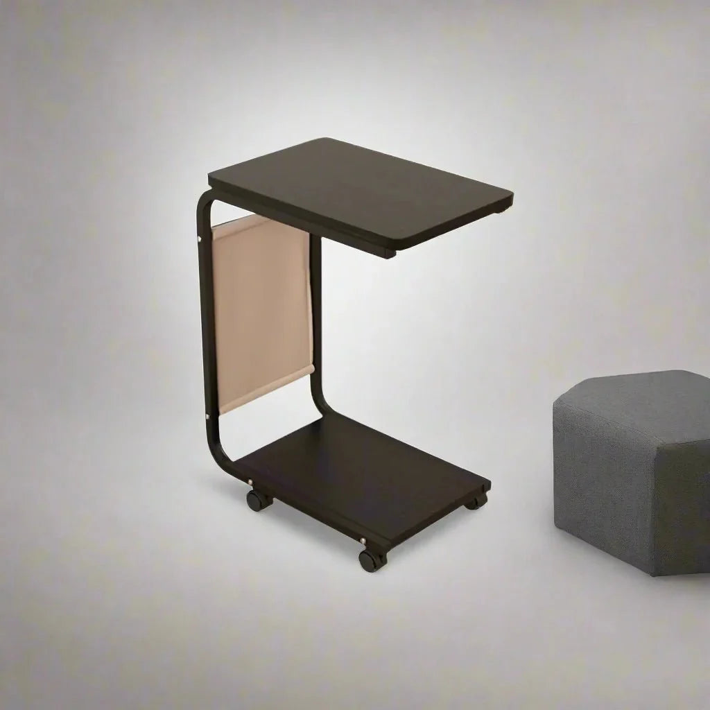 Double-Layer Wheeled Bedside Table for Modern Small Spaces