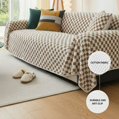 Brown Elegance Cotton Wool Sofa Cover : EM-SC-45