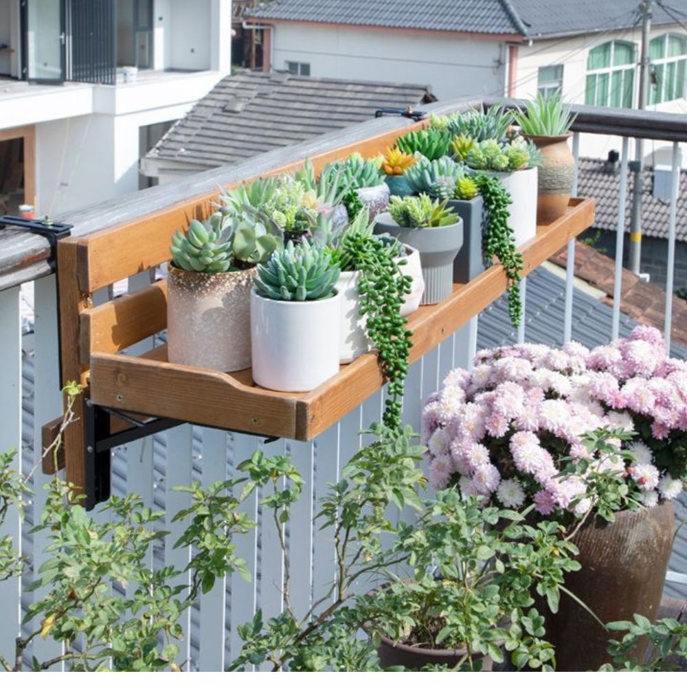 Adjustable Hanging Balcony Coffee and Flower Table