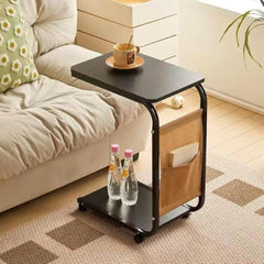 Double-Layer Wheeled Bedside Table for Modern Small Spaces