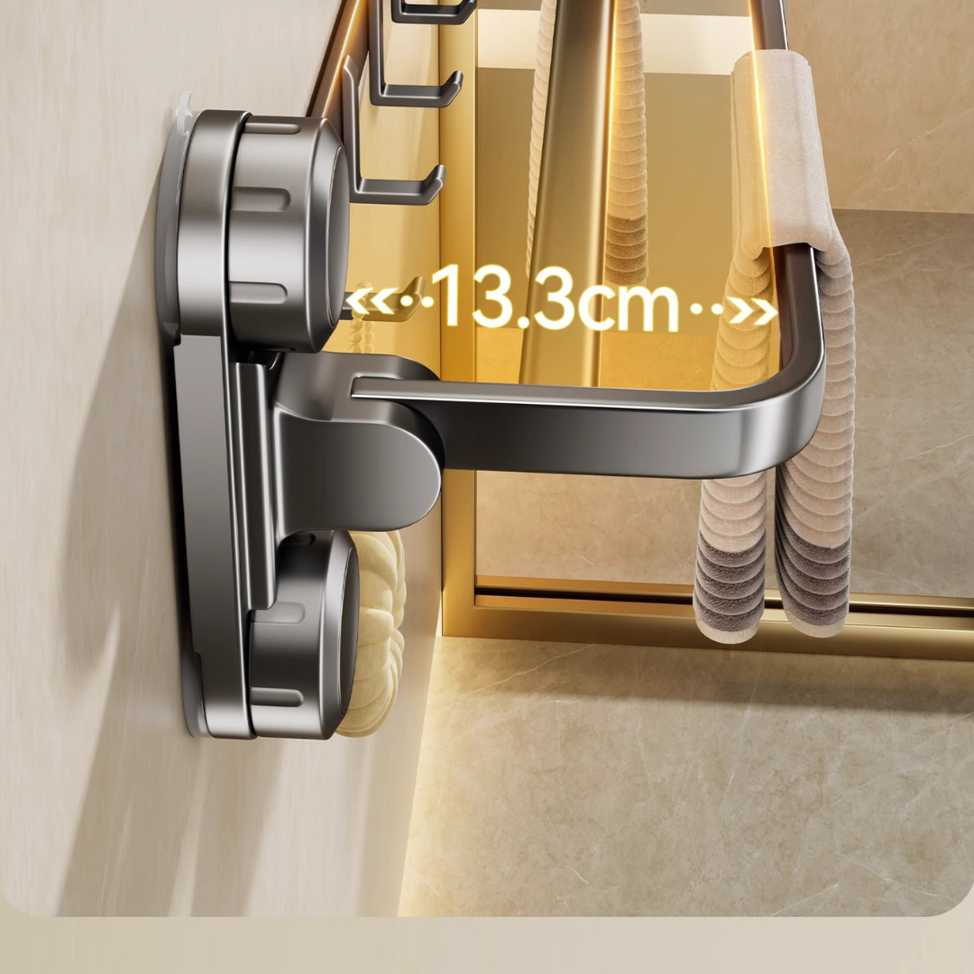Foldable 90° Suction Cup Bathroom Aluminium Towel Holder