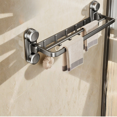 Foldable 90° Suction Cup Bathroom Aluminium Towel Holder