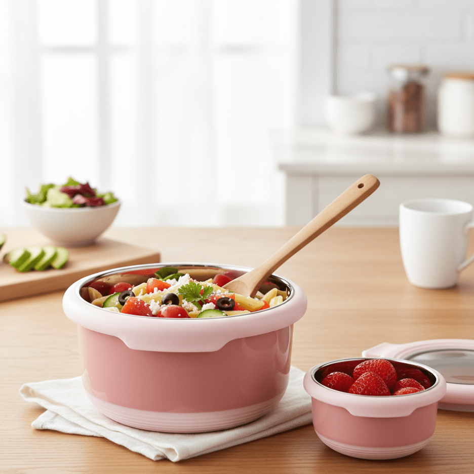 4 Stainless Steel Leakproof Stackable Food Storage Containers